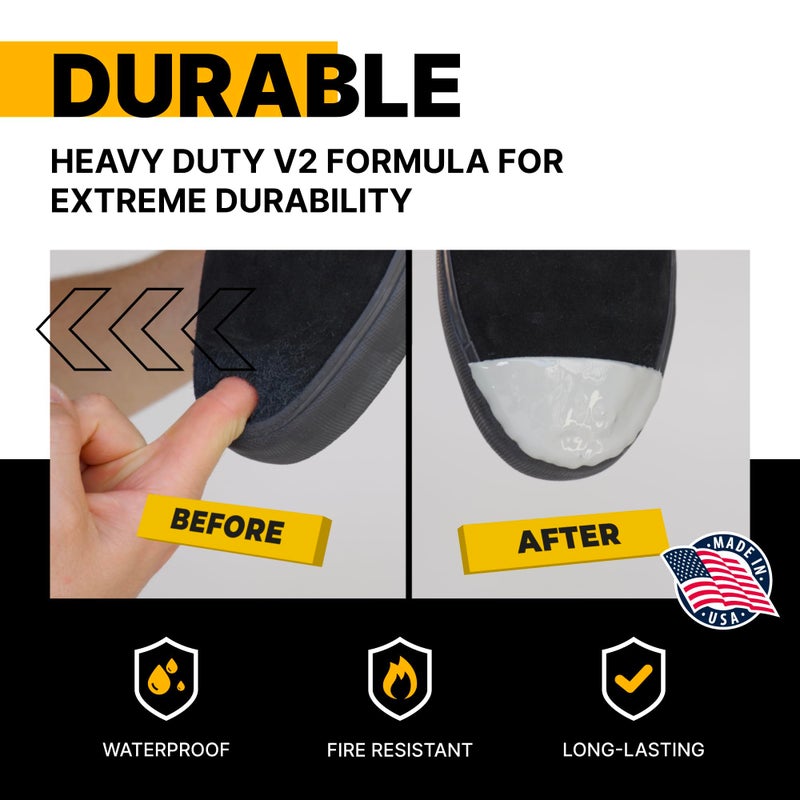 Tuff Toe Boot Toe Protector V2 Adhesive, Extra Strong Shoe Glue Toe Protectors for Shoes & Work Boots - Waterproof, Heat Resistant, Heavy Duty Protective Layer & Shoe Repair Kit - Covers 2 Shoes, Brown Color - Image 3